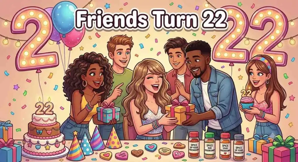 Friends celebrating 22nd birthday together