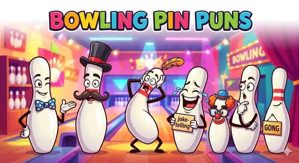 Silly bowling pins posing together