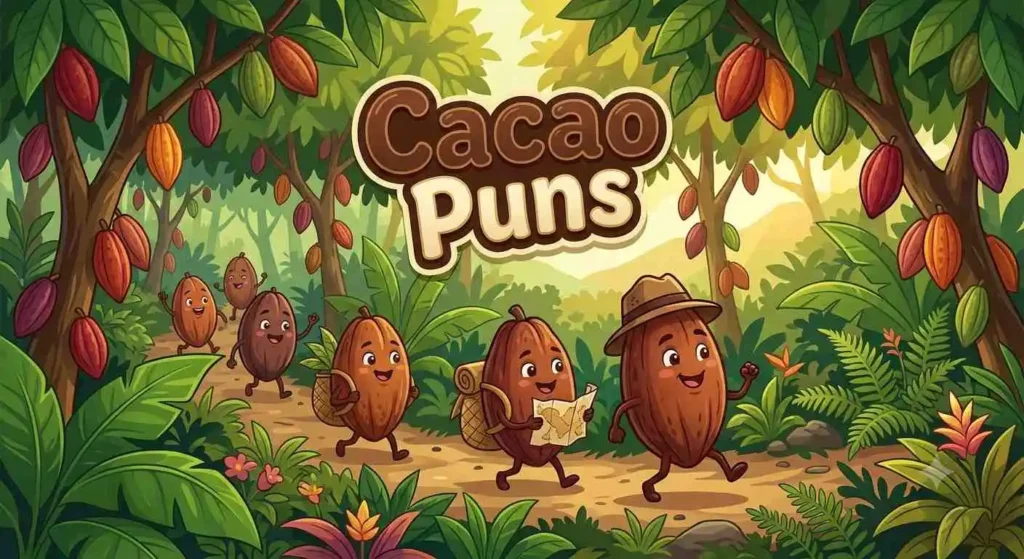Happy cacao beans on adventure