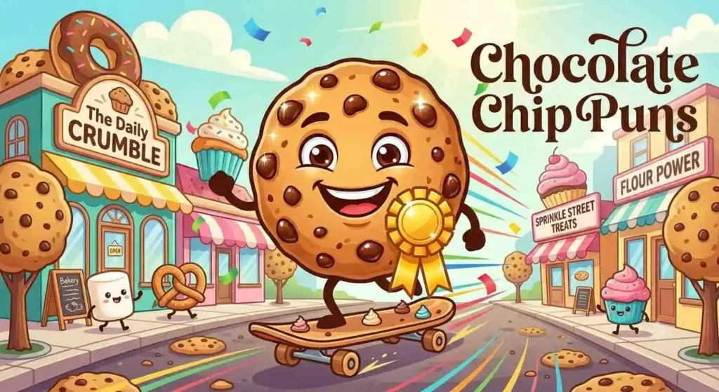 Funny chocolate chip cookie character