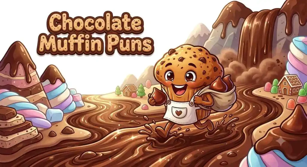 Chocolate muffin with melted chips