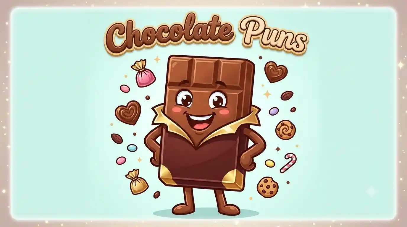 Cute chocolate characters smiling together