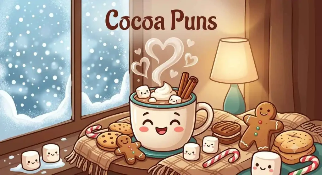Happy cocoa mug with marshmallows