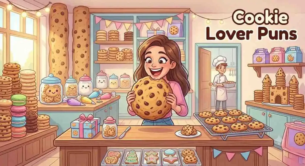 Happy cookie lover enjoying cookies