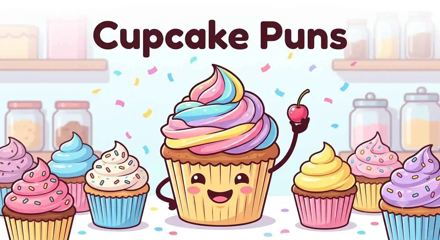 Happy cupcakes smiling together