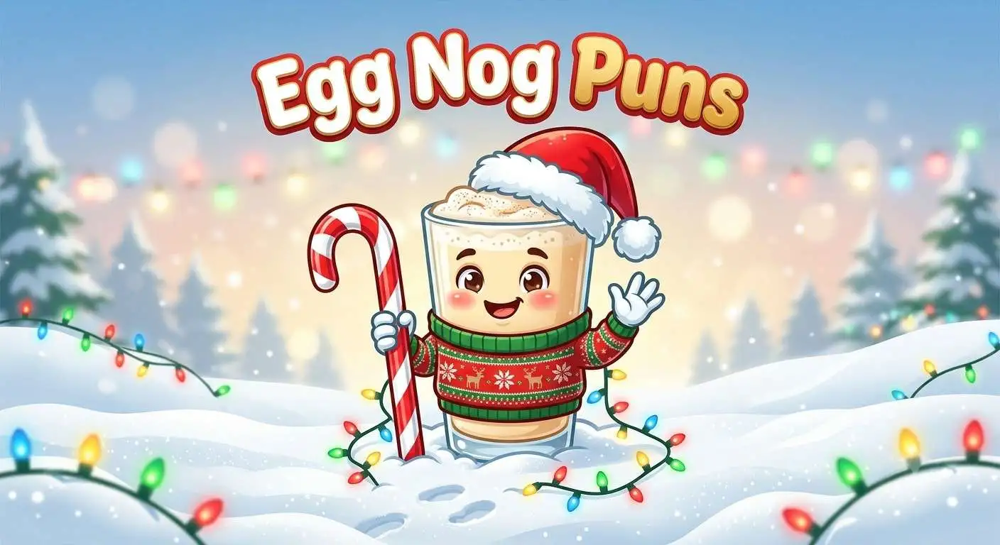 Cartoon egg nog celebrating Christmas