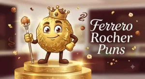 Golden Ferrero Rocher chocolate mascot