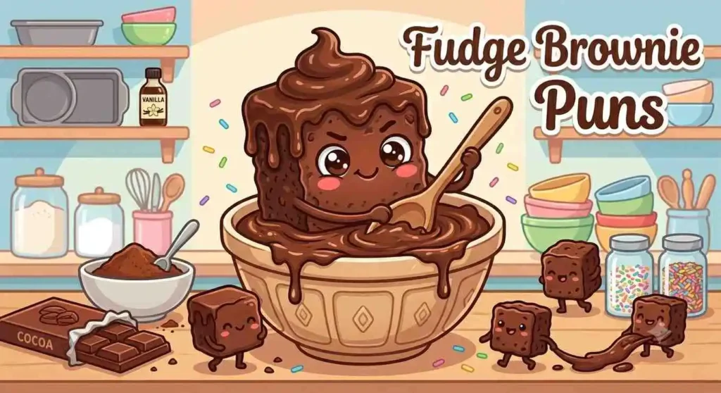Funny fudge brownie baking scene