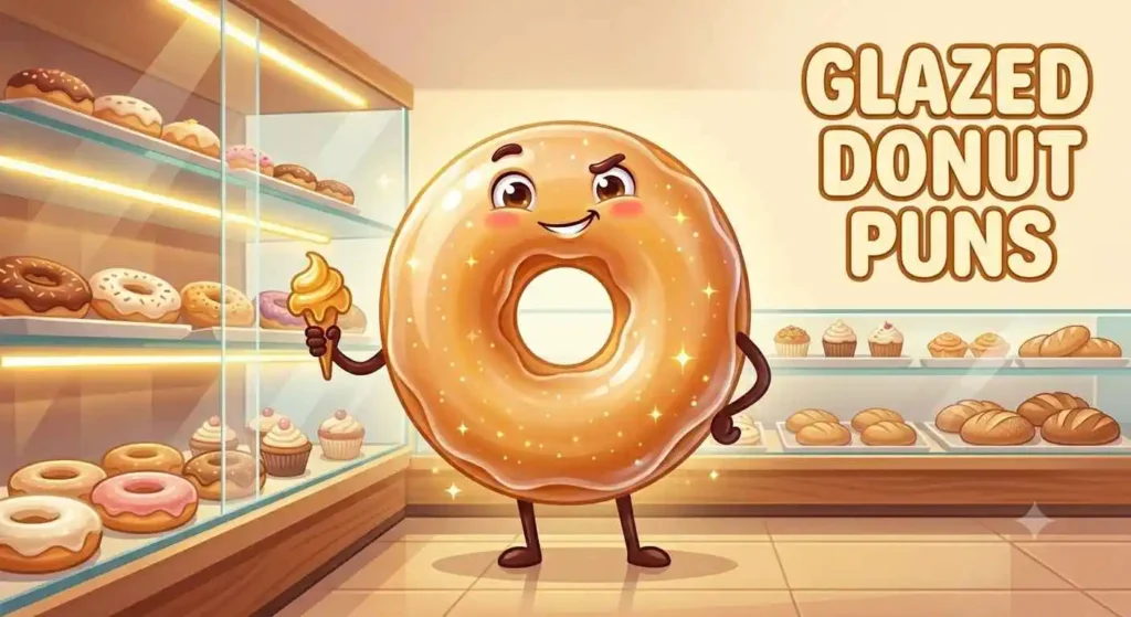 Glossy glazed donut character