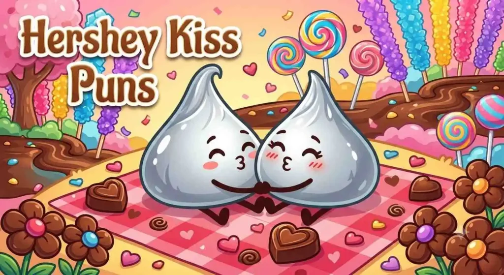 Cute Hershey Kiss sharing chocolates