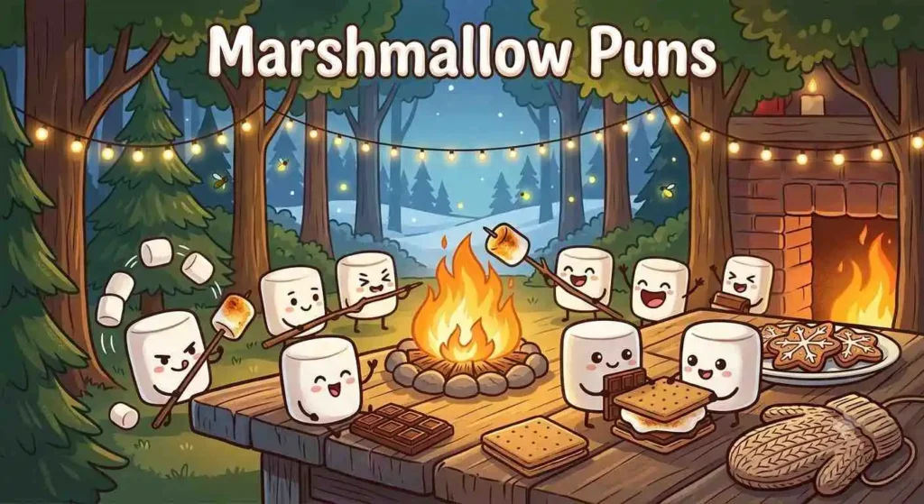 Marshmallow roasting campfire fun