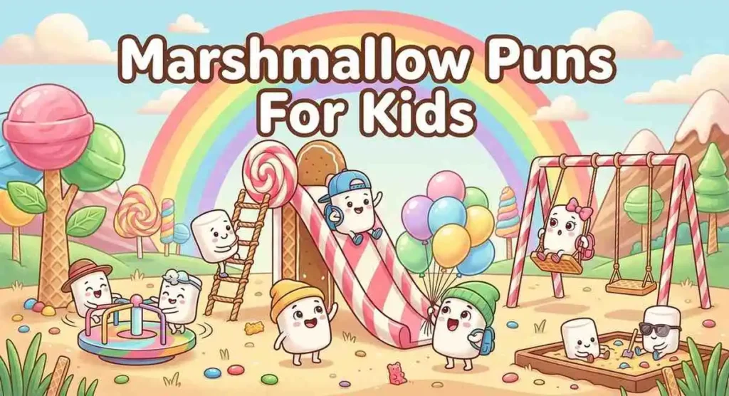 Happy marshmallow kids playing together