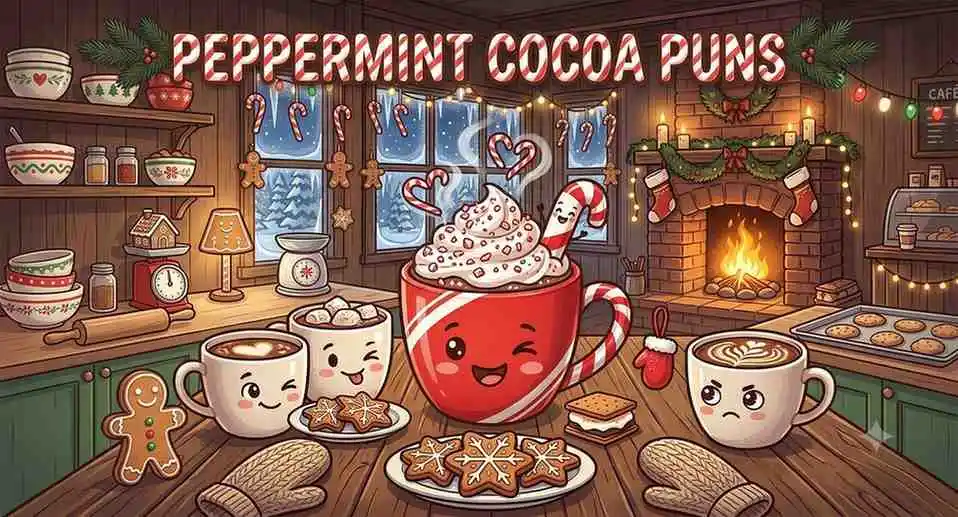 Peppermint hot cocoa with candy canes