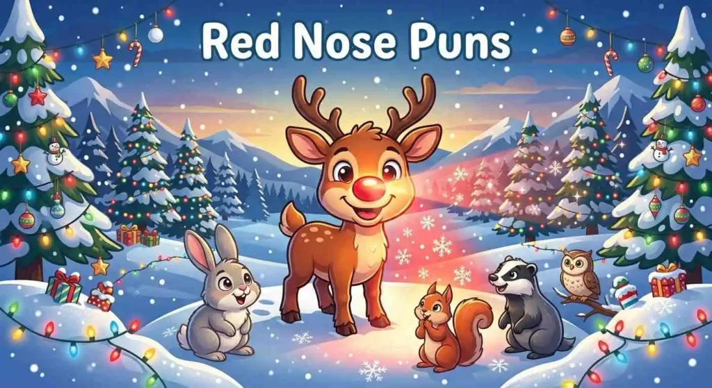 Funny Rudolf showing bright nose