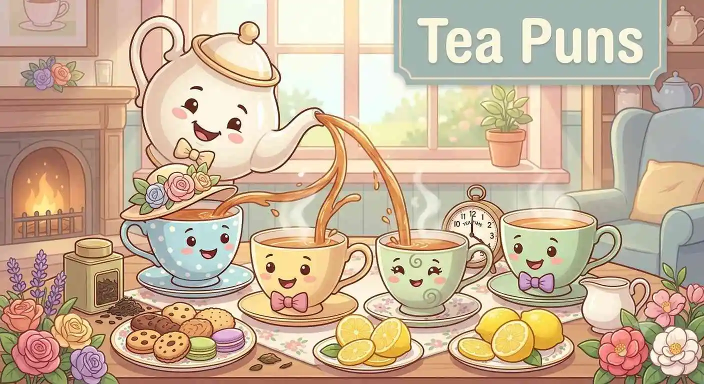 Cute smiling tea cups together