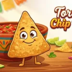 Funny tortilla chips with salsa