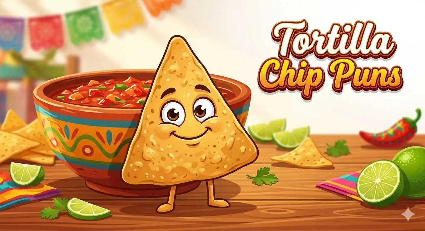 Funny tortilla chips with salsa