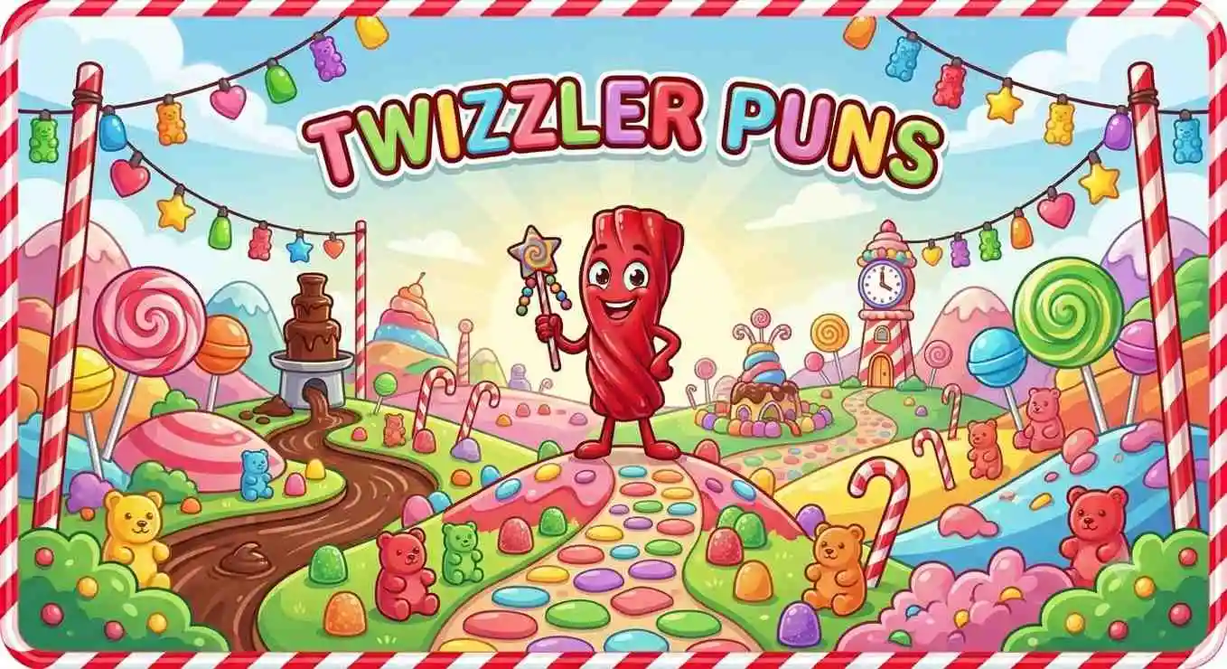Twizzler candy mascot in colorful candy world