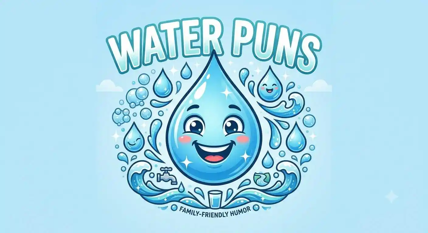 Happy water drops smiling