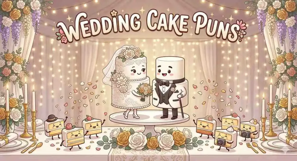 Romantic wedding cake with decorations