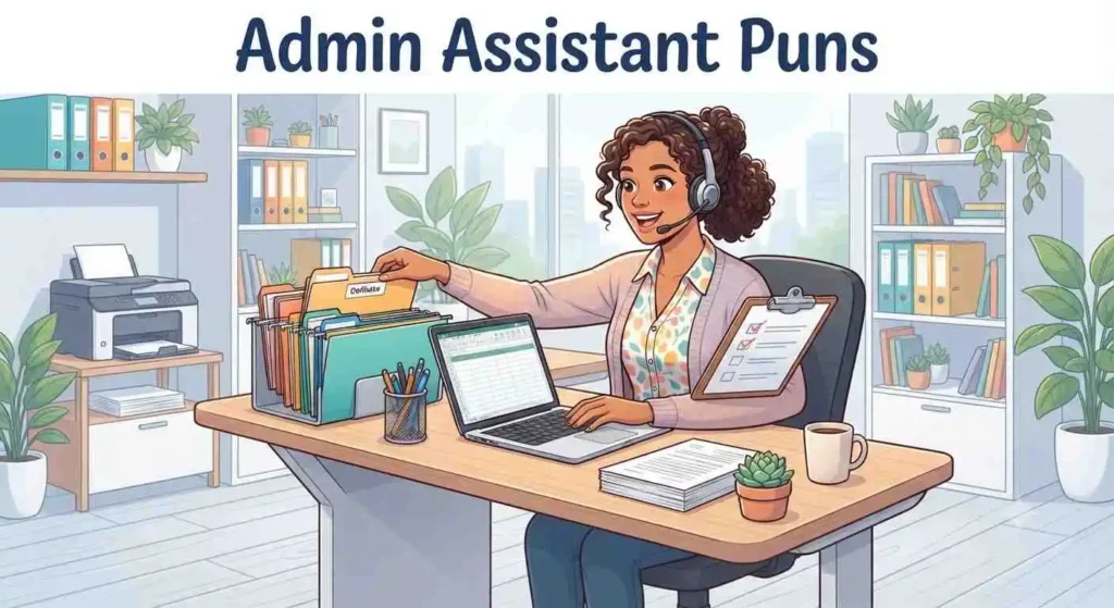 Smiling administrative assistant working