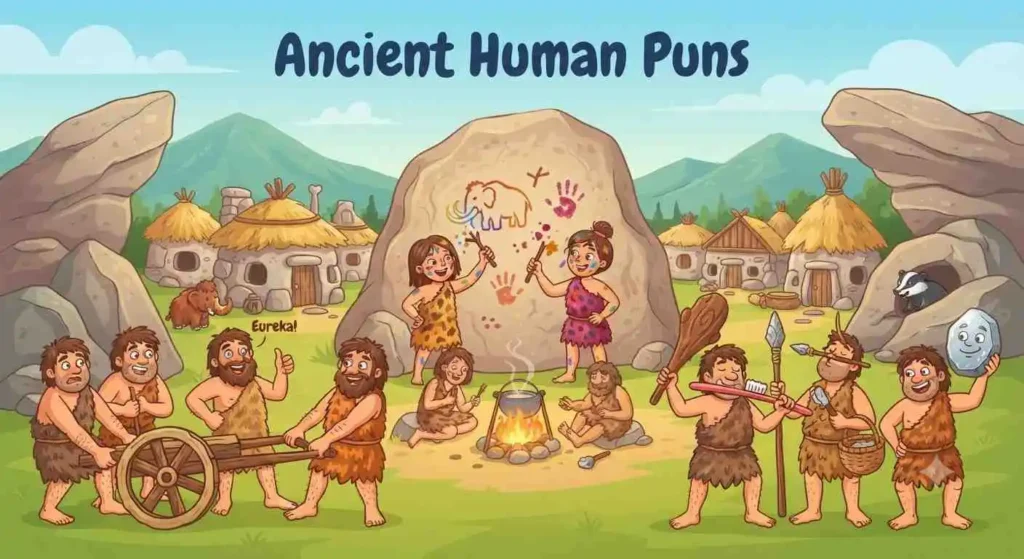 Funny ancient humans laughing