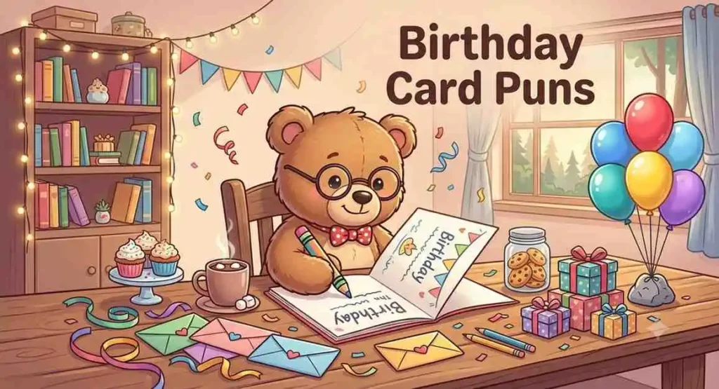 Cute bear birthday greeting card
