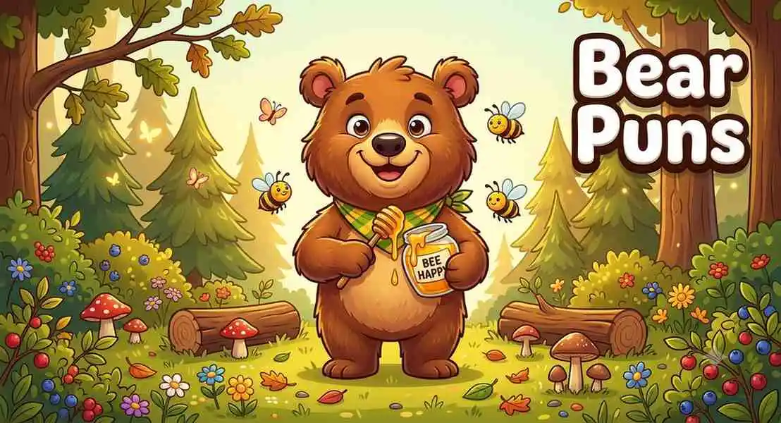 Cute bear smiling happily