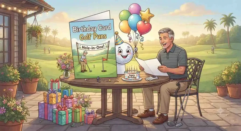 Golf birthday greeting card