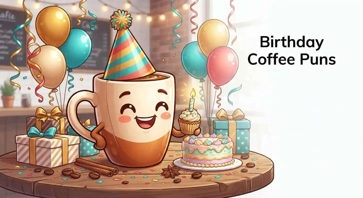 Cute birthday coffee cup celebration
