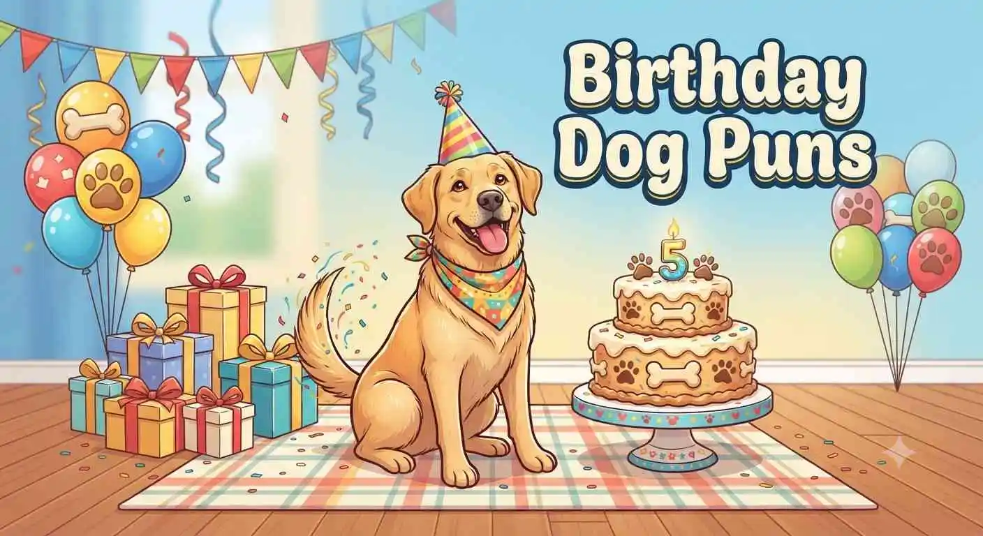 Birthday dog with cake