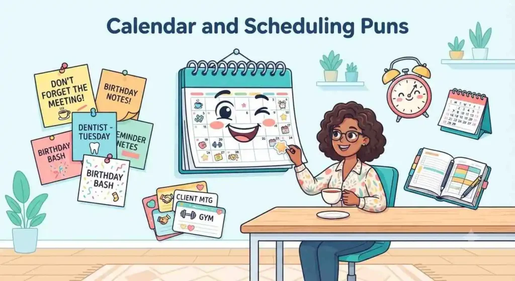 Funny calendar scheduling scene