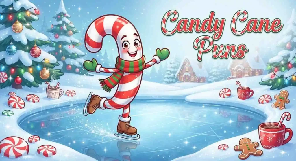 Smiling candy cane character