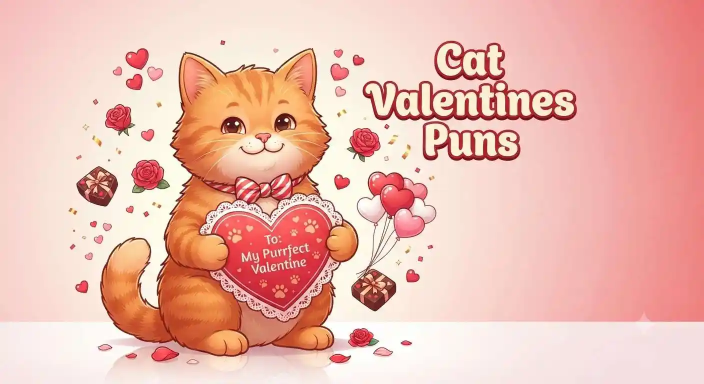 Cute cat holding heart