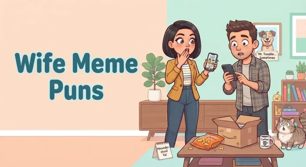 Funny wife meme cartoon scene