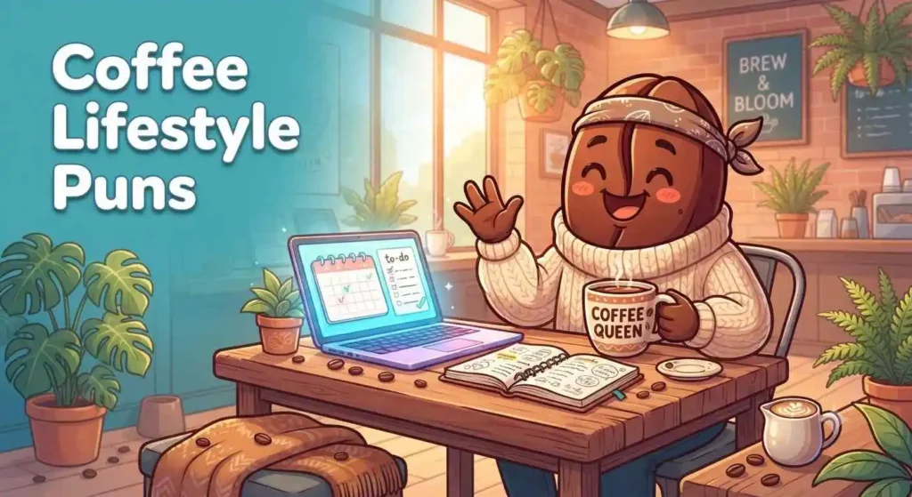 Funny coffee lifestyle scene