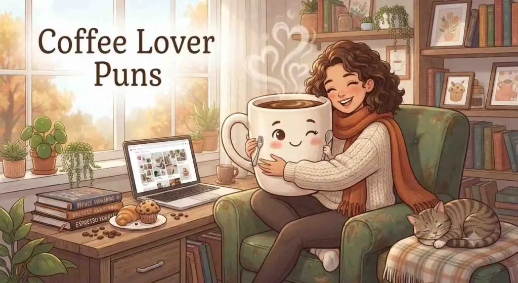 Coffee fan hugging mug