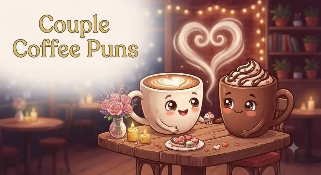 Two smiling coffee mugs
