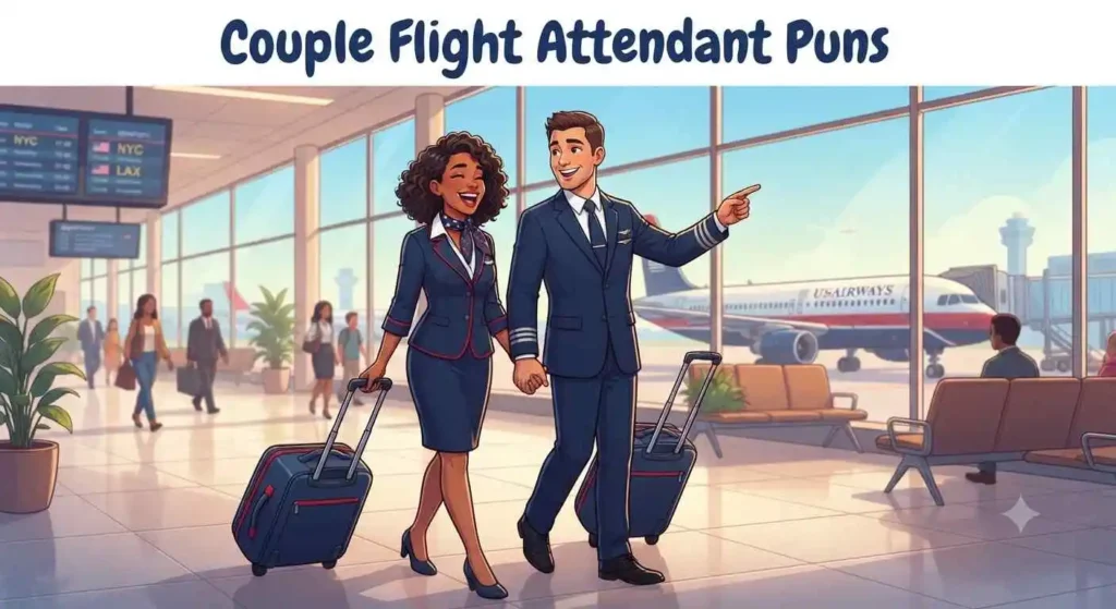 Happy aviation couple laughing