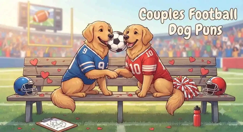 Couples Football Dog Puns 