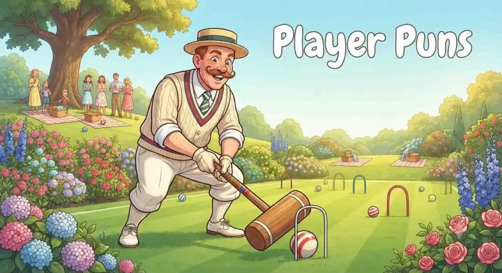 Funny croquet player