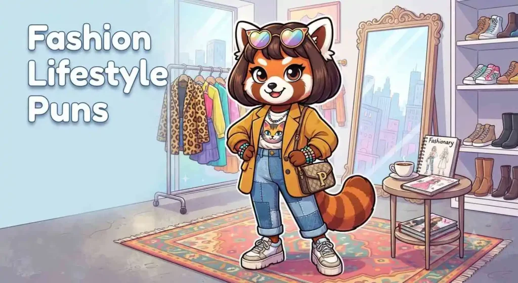 Stylish fashion pun character