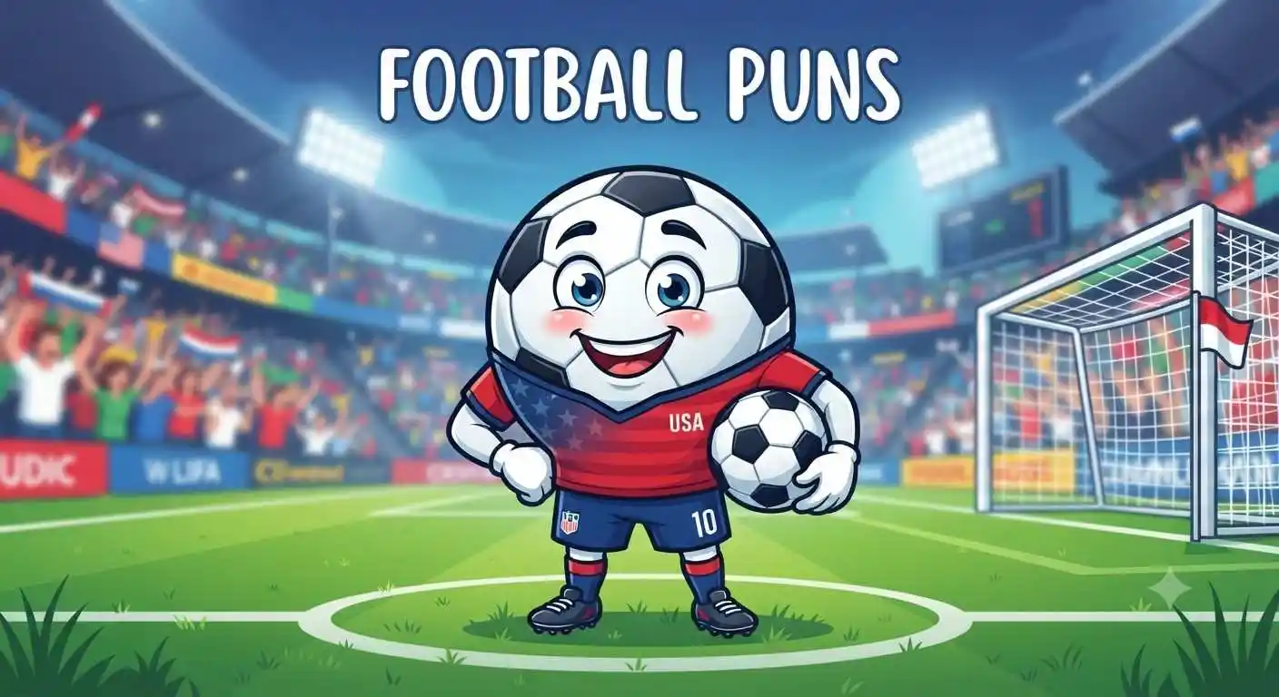 Funny football character illustration