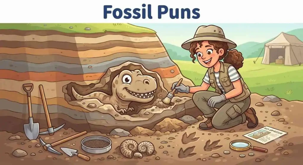 Happy fossil in rocks