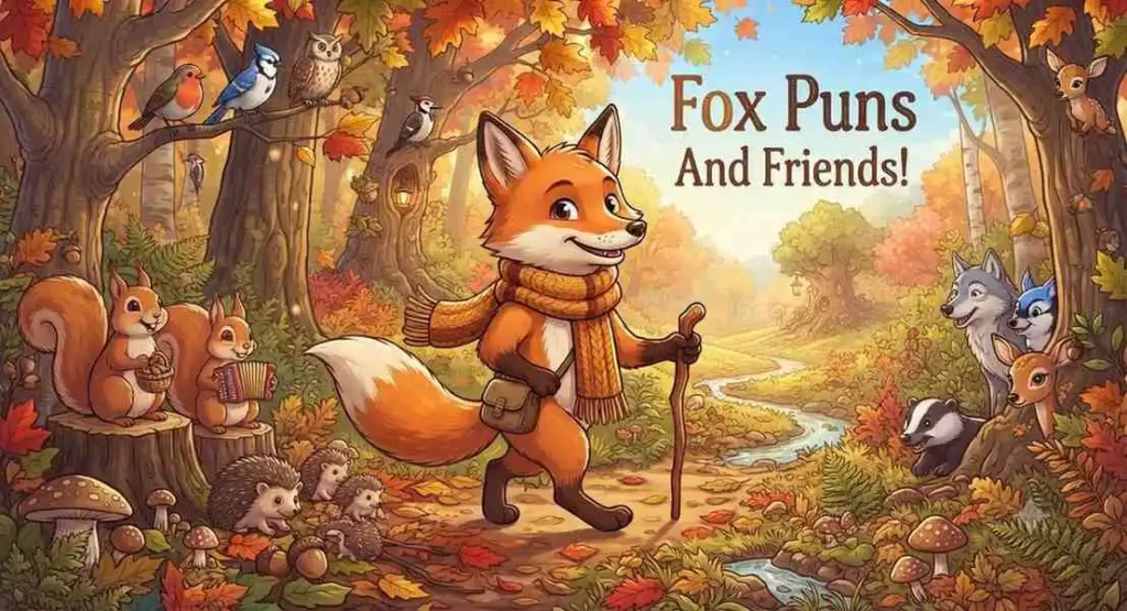Cute fox laughing outdoors