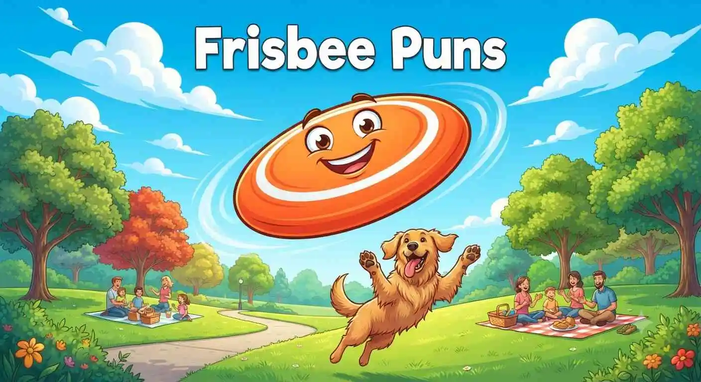 Funny flying frisbee character