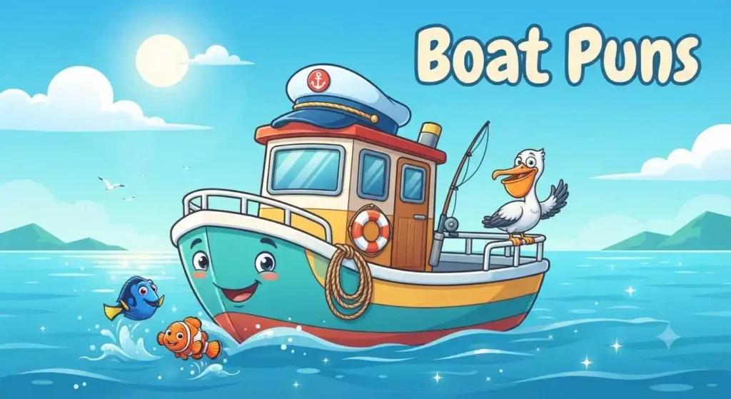 Happy boat floating