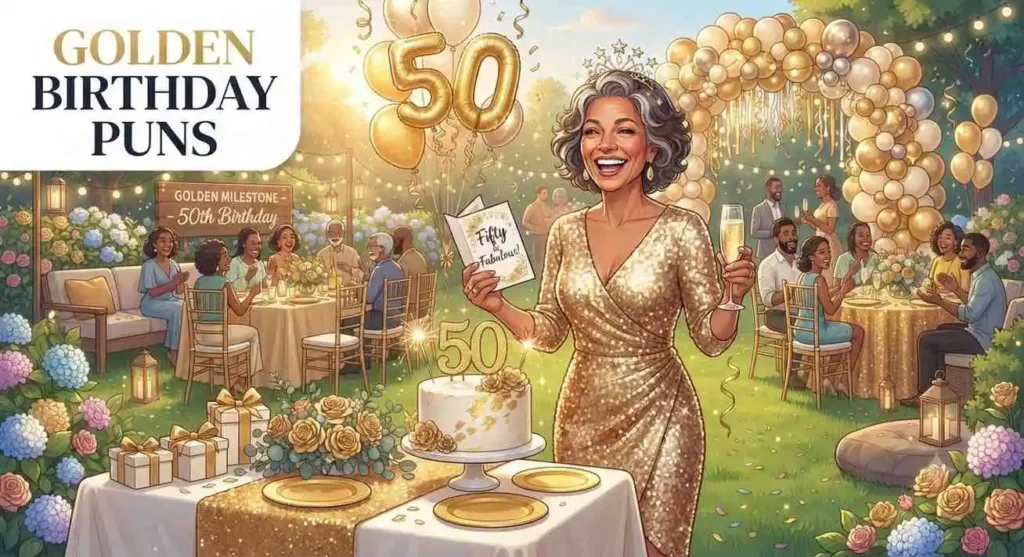 Golden birthday party celebration