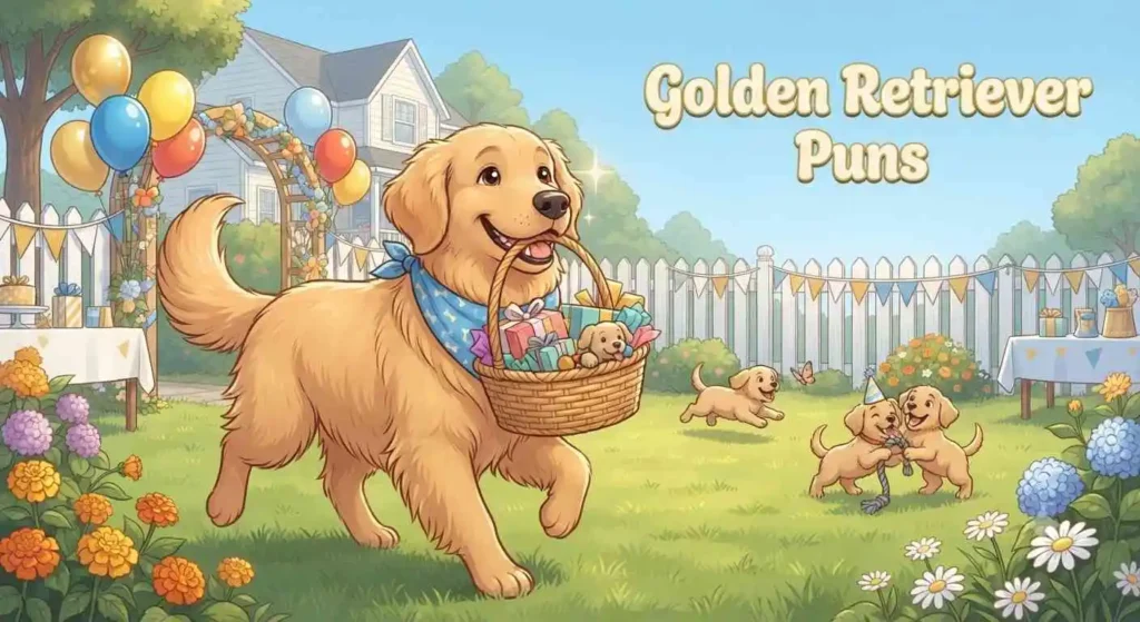Smiling golden retriever