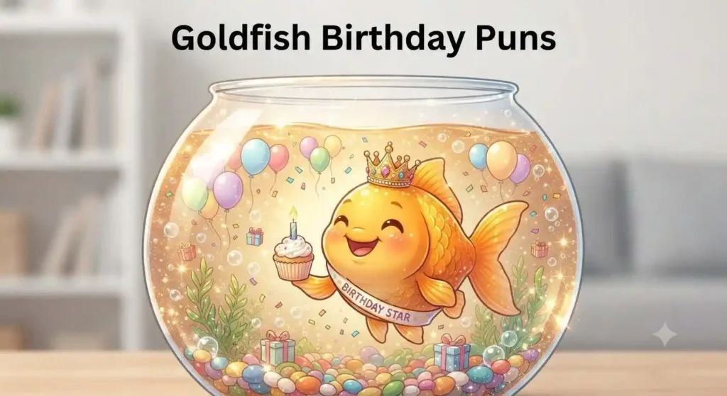 Happy goldfish birthday party